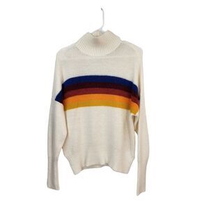 Express Women's Rib-Knit Mid Stripe Mock Neck Sweater - SP